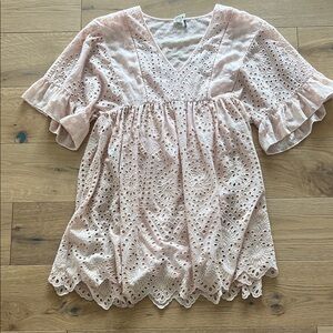Pink Eyelet Womens Dress